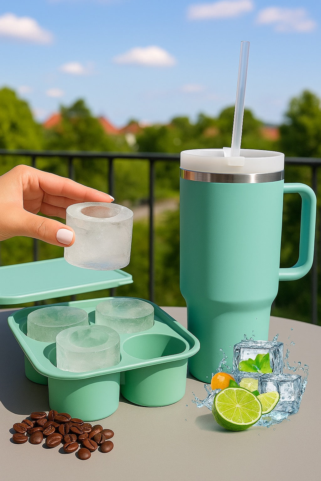 Sommer-Feeling für Deinen Becher – Der Stanley Cup & Eiswürfelformer im perfekten Duo